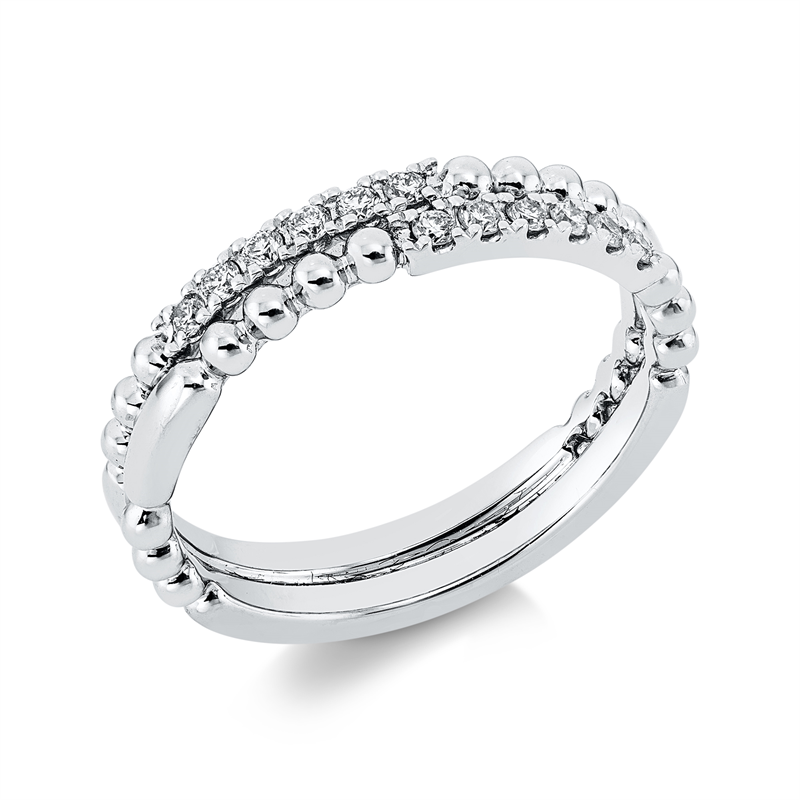 Ring 18 kt WG, 12 Brill. 0,18 ct, TW-si
