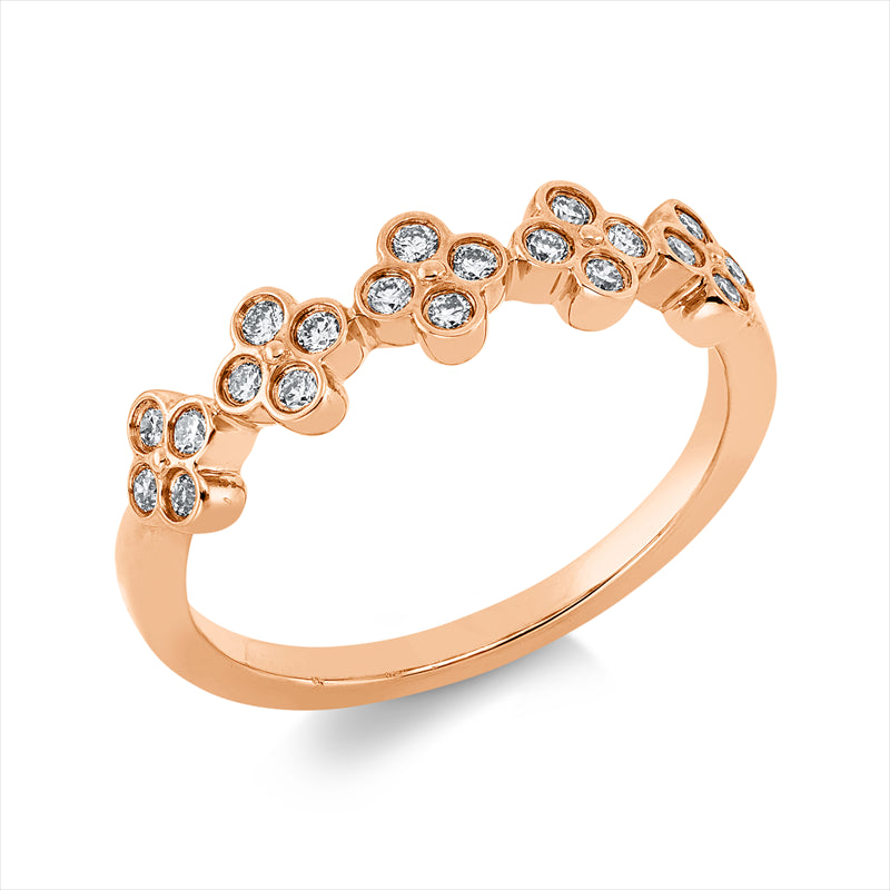 Ring 14 kt RG, 20 Brill. 0,21 ct, TW-pi