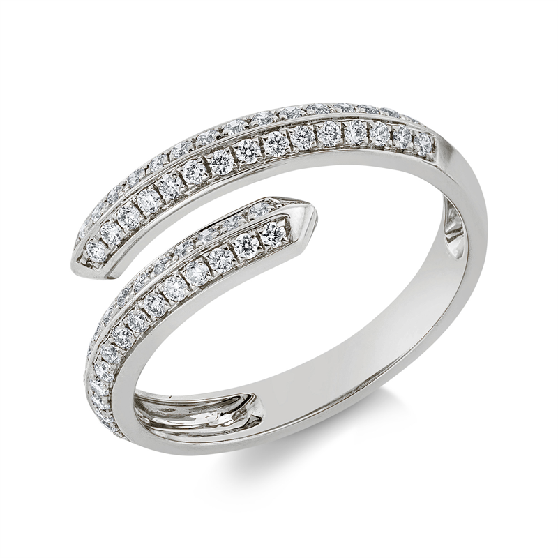 Ring 18 kt WG, 60 Brill. 0,36 ct, TW-si