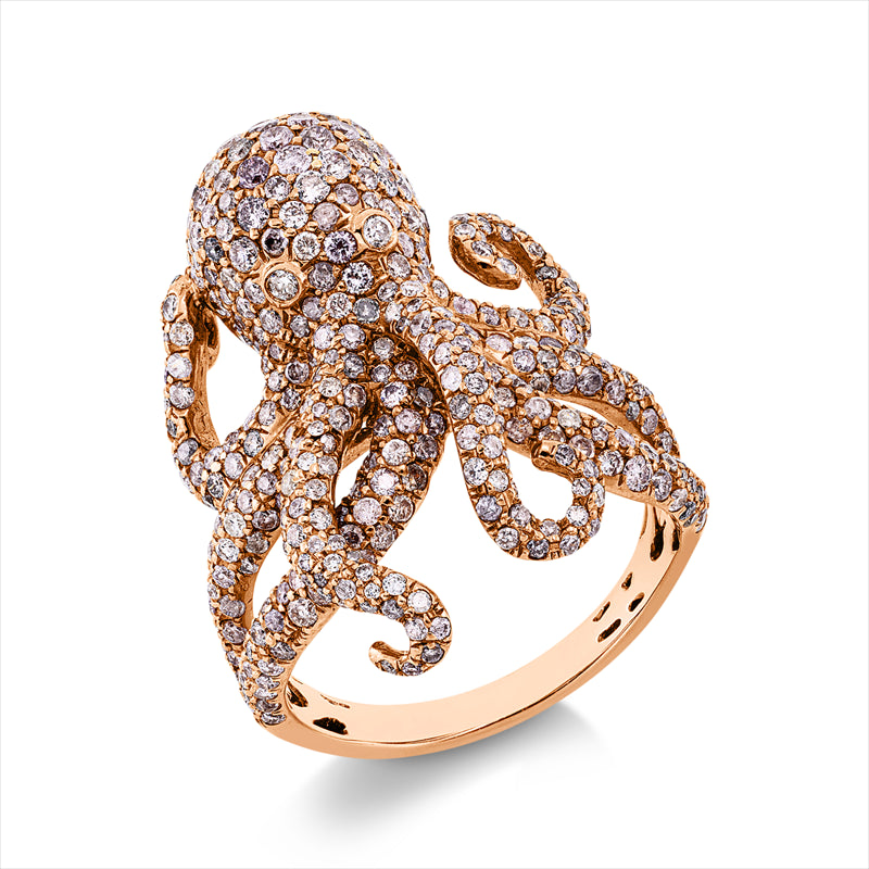 Ring 18 kt RG, 432 Brill. 2,83 ct, fancy-pi