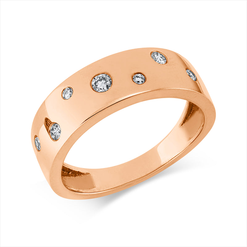 Ring 18 kt RG, 7 Brill. 0,16 ct, I-si