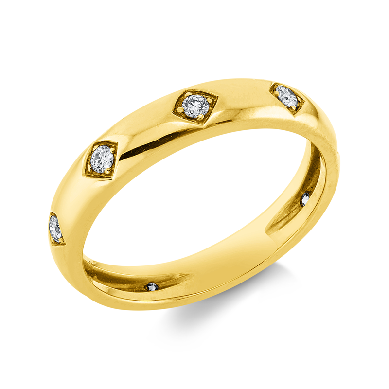 Ring 18 kt GG, 8 Brill. 0,17 ct, TW-si