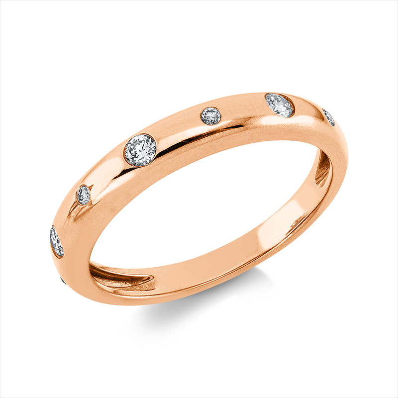Ring 18 kt RG, 7 Brill. 0,14 ct, I-si