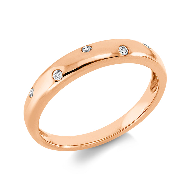 Ring 18 kt RG, 5 Brill. 0,05 ct, TW-si