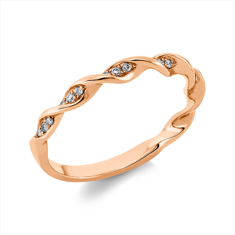 Ring 18 kt RG, 21 Brill. 0,09 ct, I-si