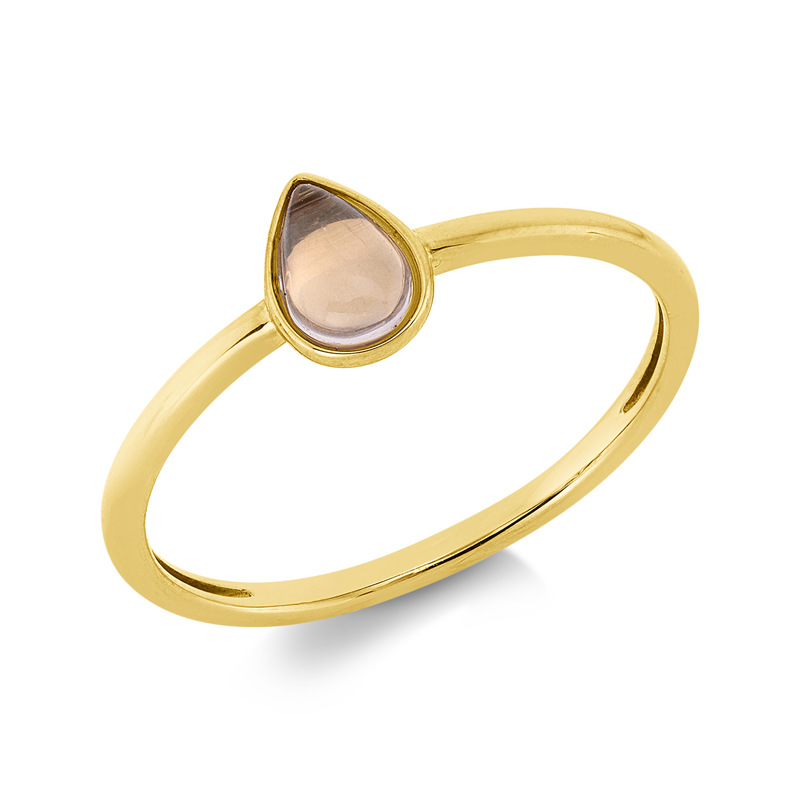 Ring 18 kt GG, 1 Quarz 0,40 ct rosa