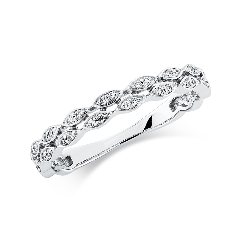 Ring 18 kt WG, 36 Brill. 0,11 ct, TW-si