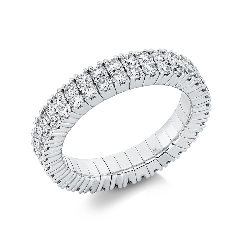 Ring 18 kt WG, Flex-Band, variabel, 70 Brill. 1,99 ct, TW-si