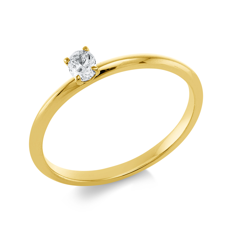 Ring 18 kt GG, 1 Oval 0,14 ct, TW-si