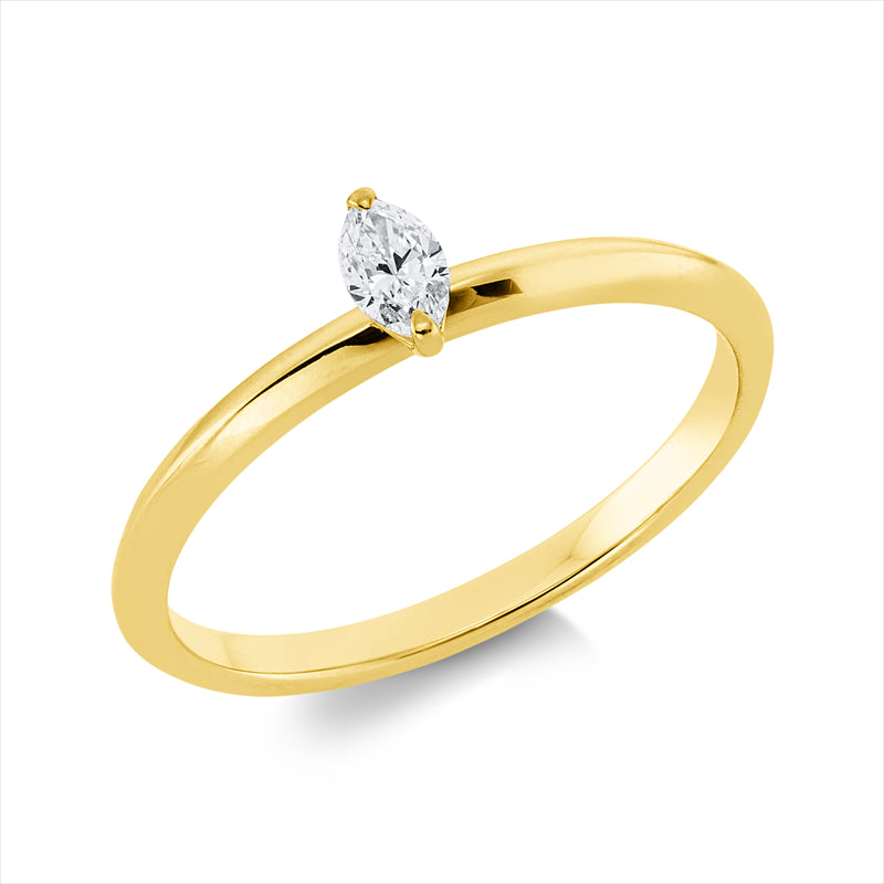 Ring 18 kt GG, 1 Nav. 0,14 ct, TW-si