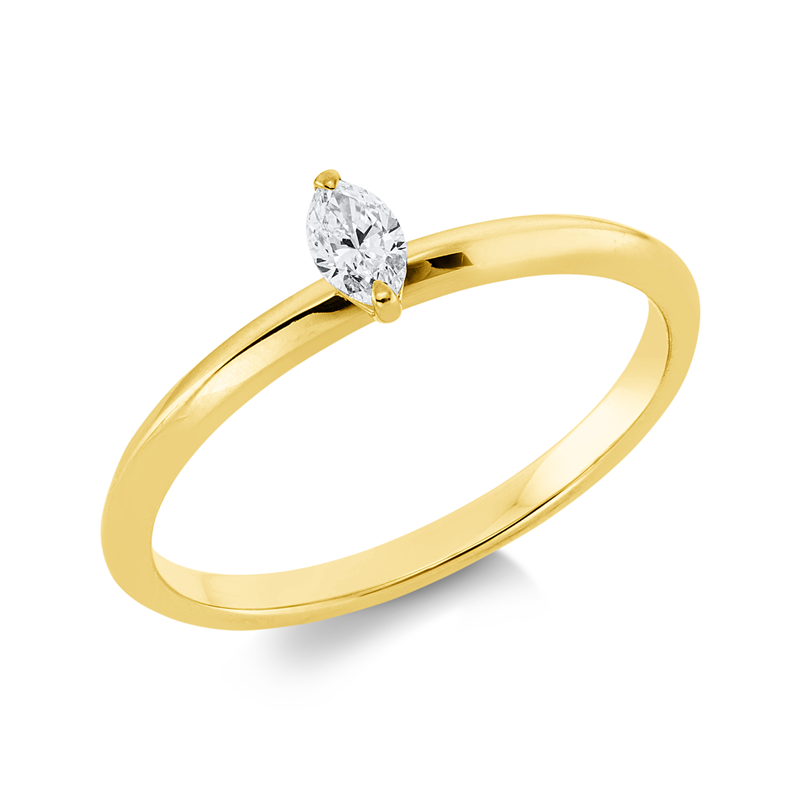 Ring 18 kt GG, 1 Nav. 0,14 ct, TW-si