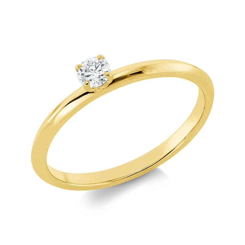 Ring 18 kt GG, 1 Brill. 0,14 ct, TW-si