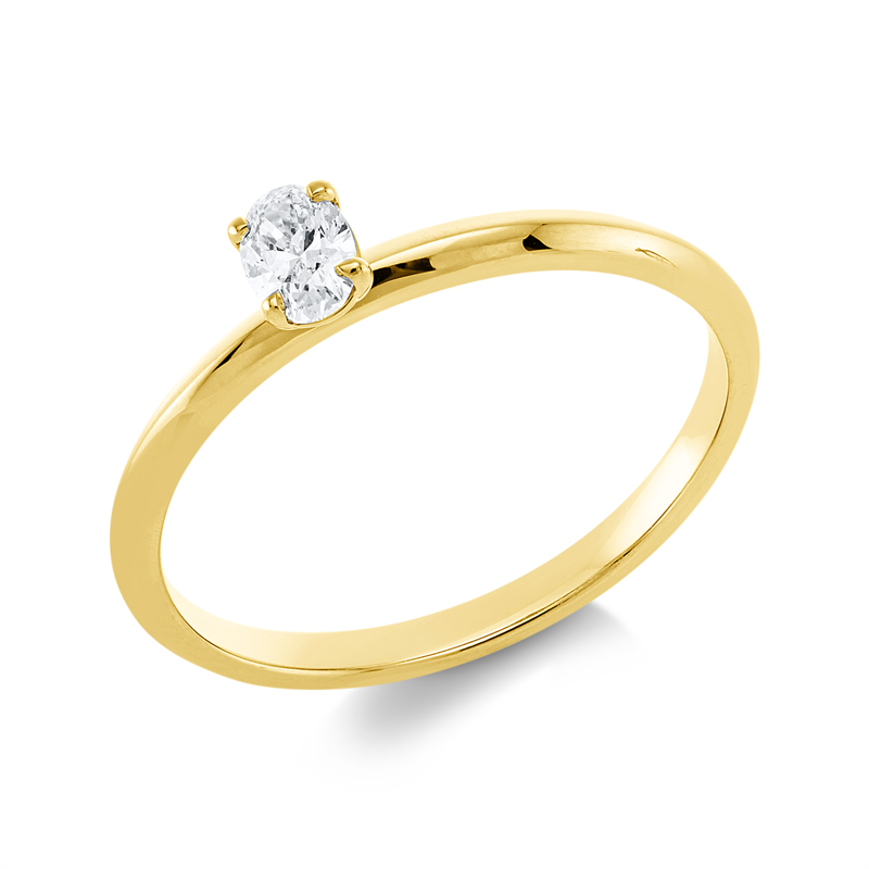 Ring 18 kt GG, 1 Oval 0,22 ct, TW-si