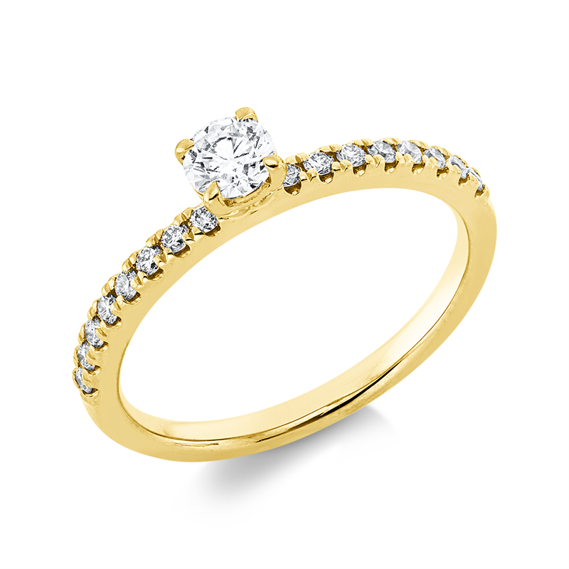 Ring 18 kt GG, 17 Brill. 0,45 ct, TW-si