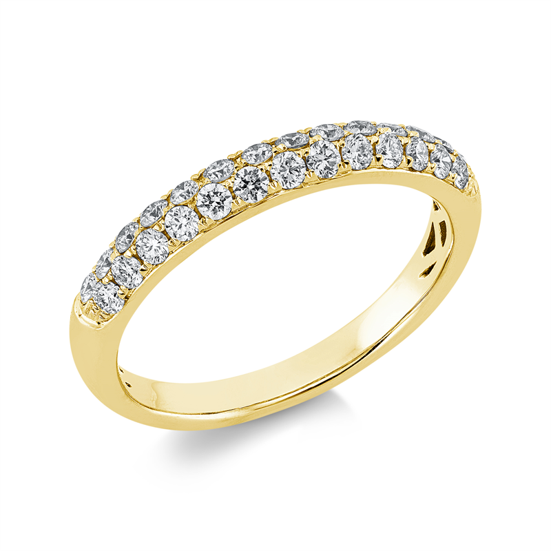 Ring 18 kt GG, 27 Brill. 0,49 ct, TW-si