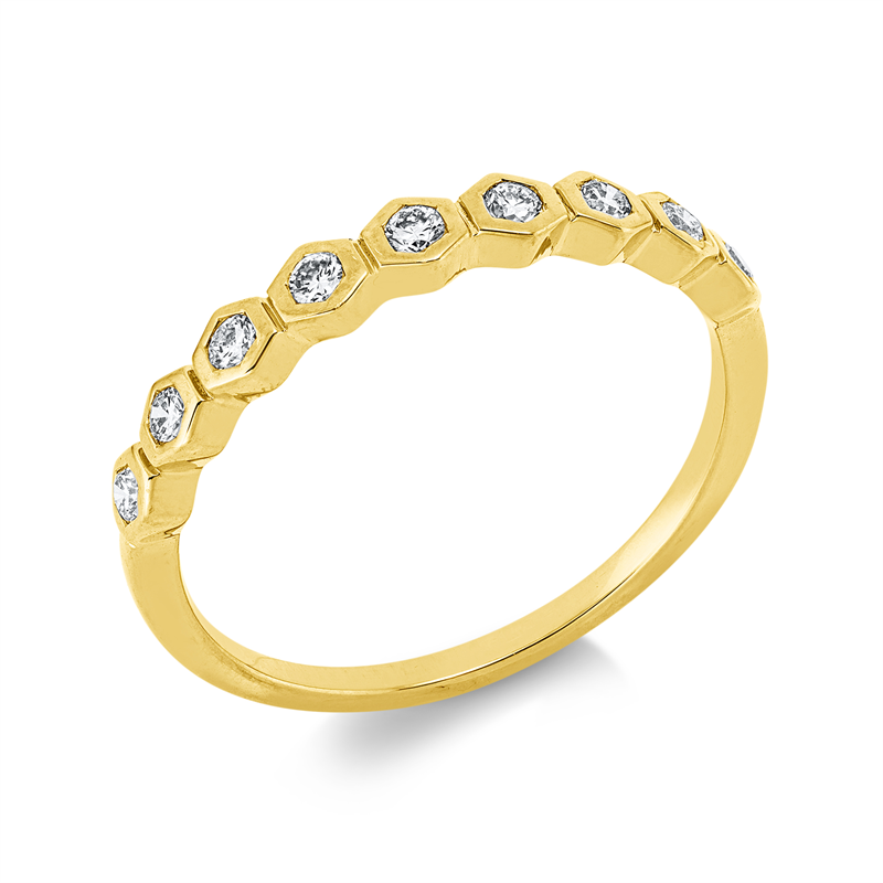 Ring 18 kt GG, 9 Brill. 0,20 ct, TW-si