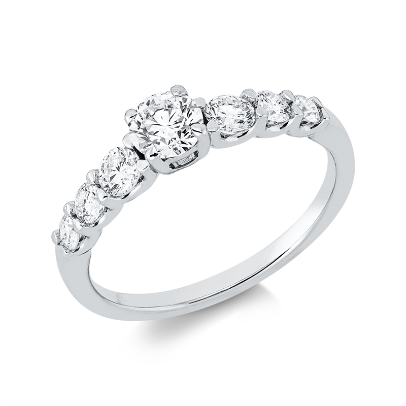 Ring 18 kt WG, 7 Brill. 0,89 ct, TW-si