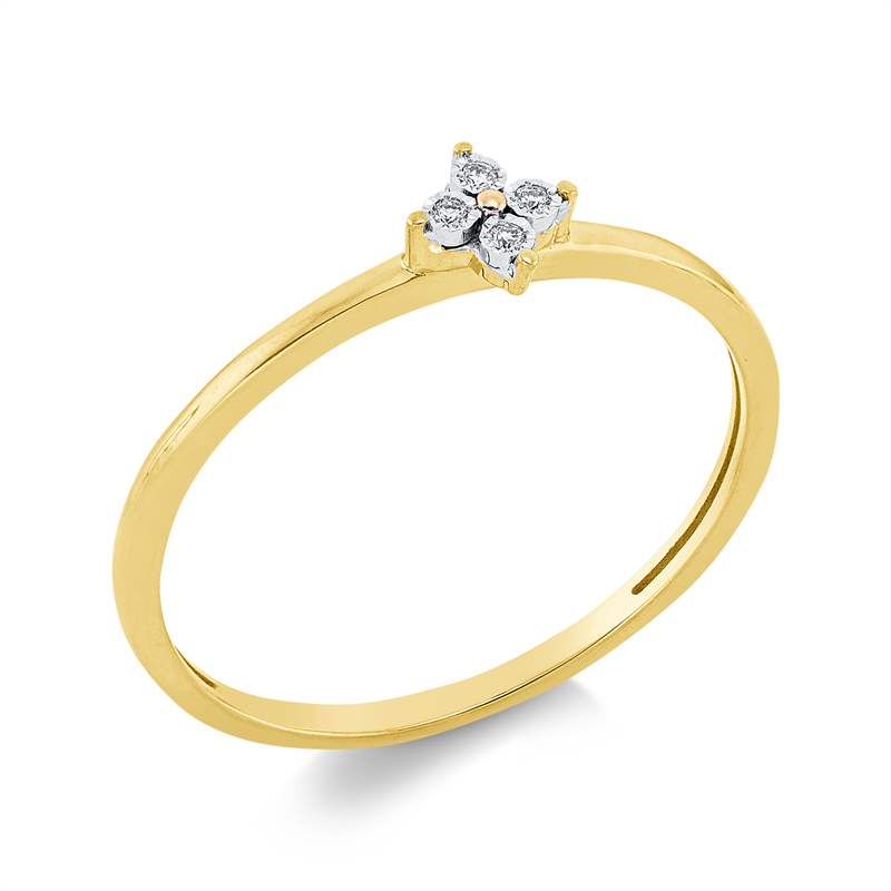 Ring 18 kt GG, 4 Brill. 0,02 ct, TW-si