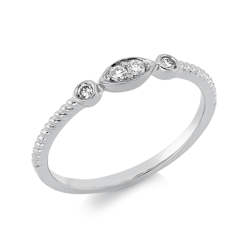 Ring 18 kt WG, 4 Brill. 0,09 ct, TW-si