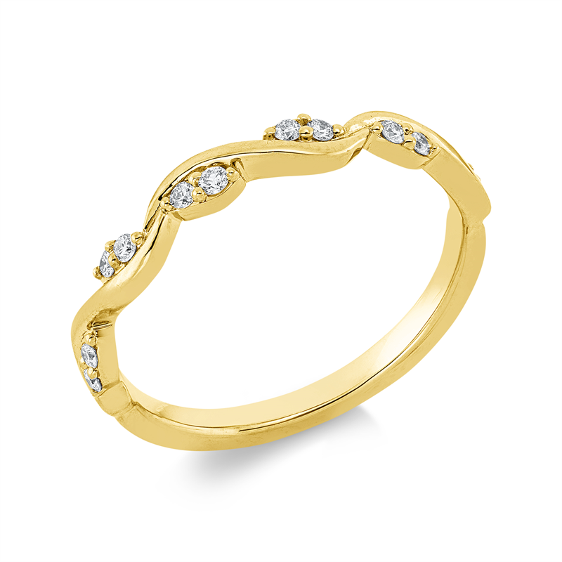 Ring 18 kt GG, 12 Brill. 0,13 ct, TW-si