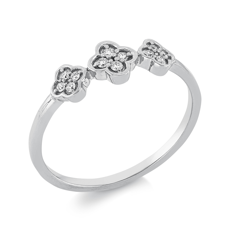 Ring 18 kt WG, 12 Brill. 0,09 ct, TW-si