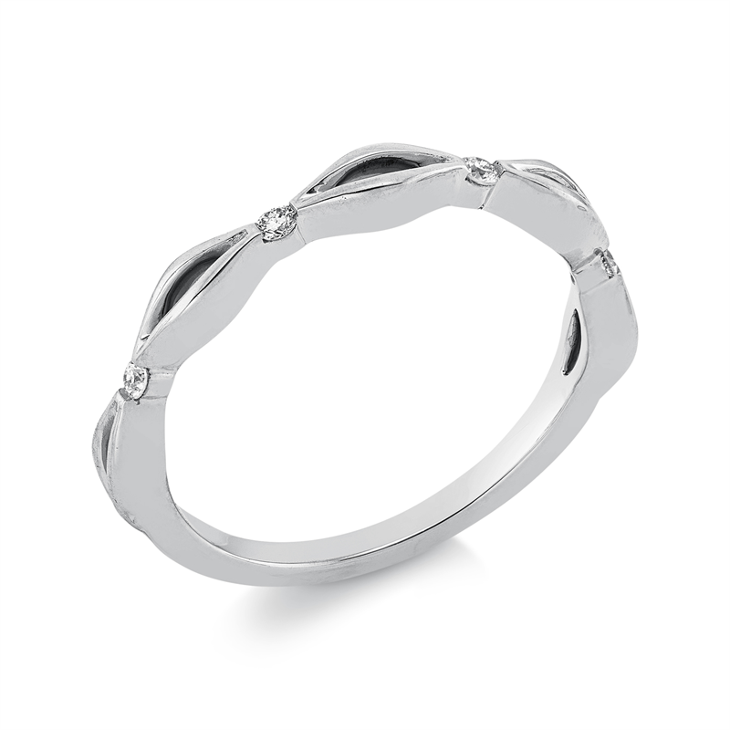 Ring 18 kt WG, 4 Brill. 0,06 ct, TW-si