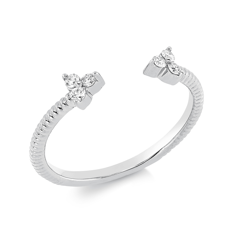 Ring 18 kt WG, 6 Brill. 0,10 ct, TW-si