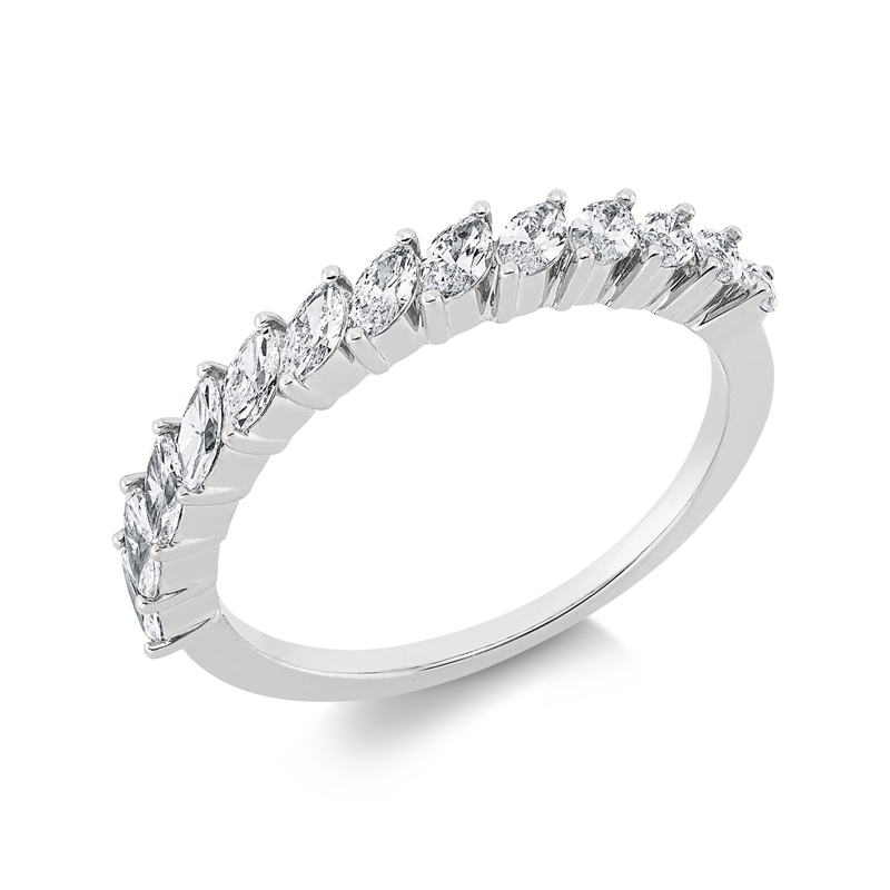 Ring 18 kt WG, 13 Nav. 0,67 ct, TW-si