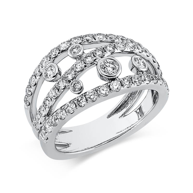 Ring 18 kt WG, 58 Brill. 1,18 ct, TW-vsi