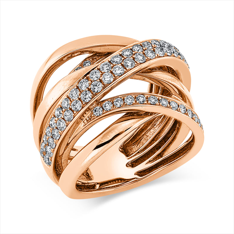 Ring 18 kt RG, 76 Brill. 1,13 ct, TW-vsi
