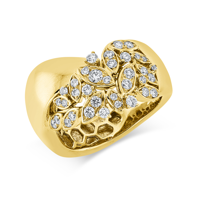 Ring 18 kt GG, 35 Brill. 0,56 ct, TW-vsi