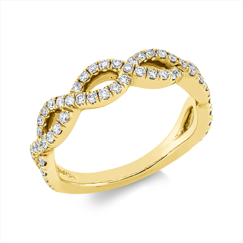 Ring 14 kt GG, 65 Brill. 0,52 ct, W-pi