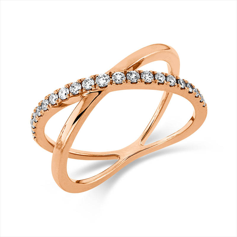 Ring 18 kt RG, 21 Brill. 0,22 ct, TW-si