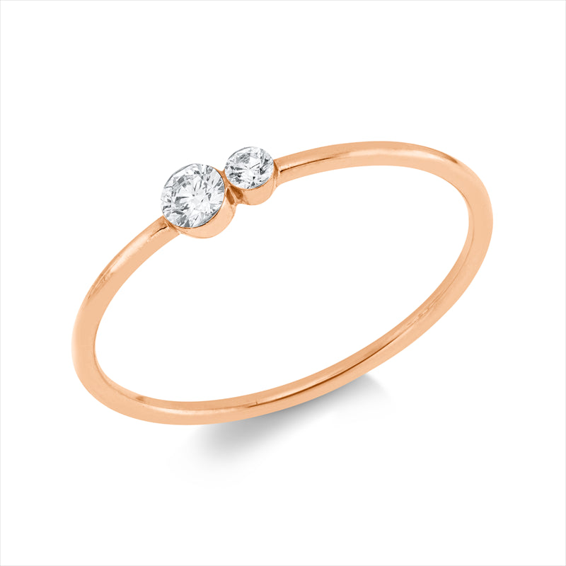 Ring 18 kt RG, 2 Brill. 0,11 ct, I-si