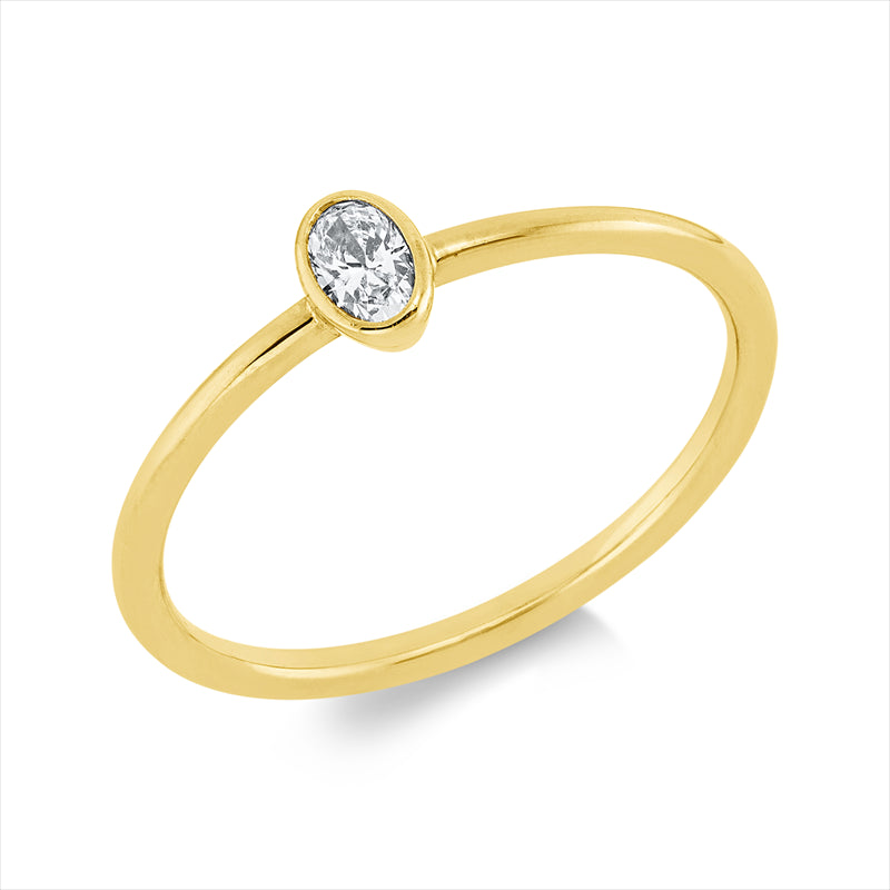 Ring 18 kt GG, 1 Oval 0,14 ct, TW-si