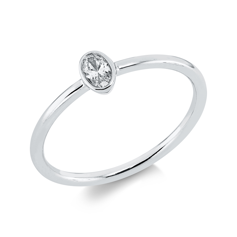 Ring 18 kt WG, 1 Oval 0,14 ct, TW-si