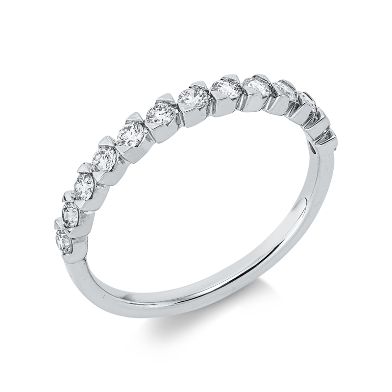 Ring 18 kt WG, 13 Brill. 0,33 ct, TW-si