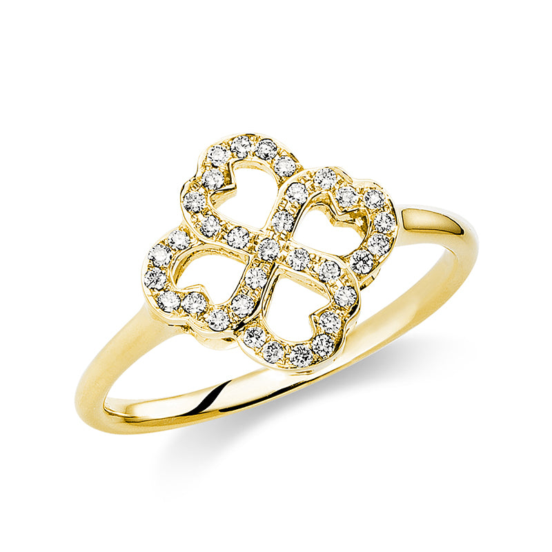 Ring 14 kt GG, 33 Brill. 0,14 ct, TW-vsi
