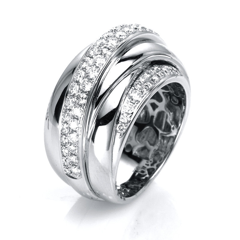 Ring 18 kt WG, 78 Brill. 1,12 ct, TW-vsi