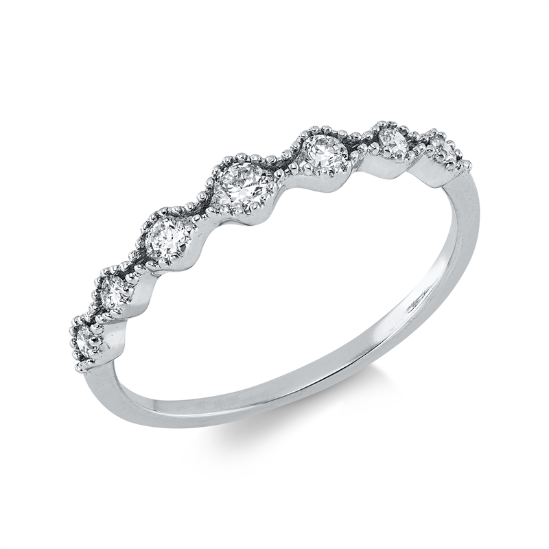 Ring 18 kt WG, 7 Brill. 0,20 ct, W-pi