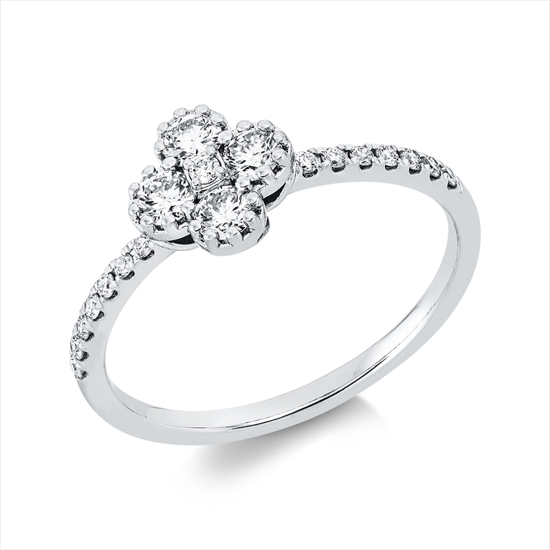 Ring 18 kt WG, 19 Brill. 0,43 ct, TW-si
