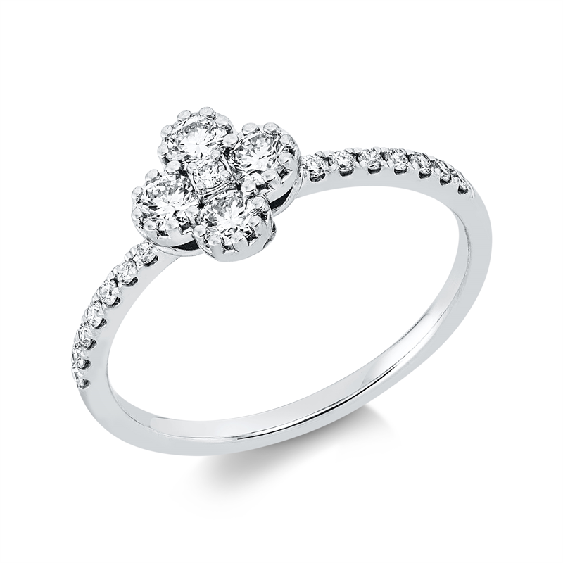 Ring 18 kt WG, 19 Brill. 0,43 ct, TW-si