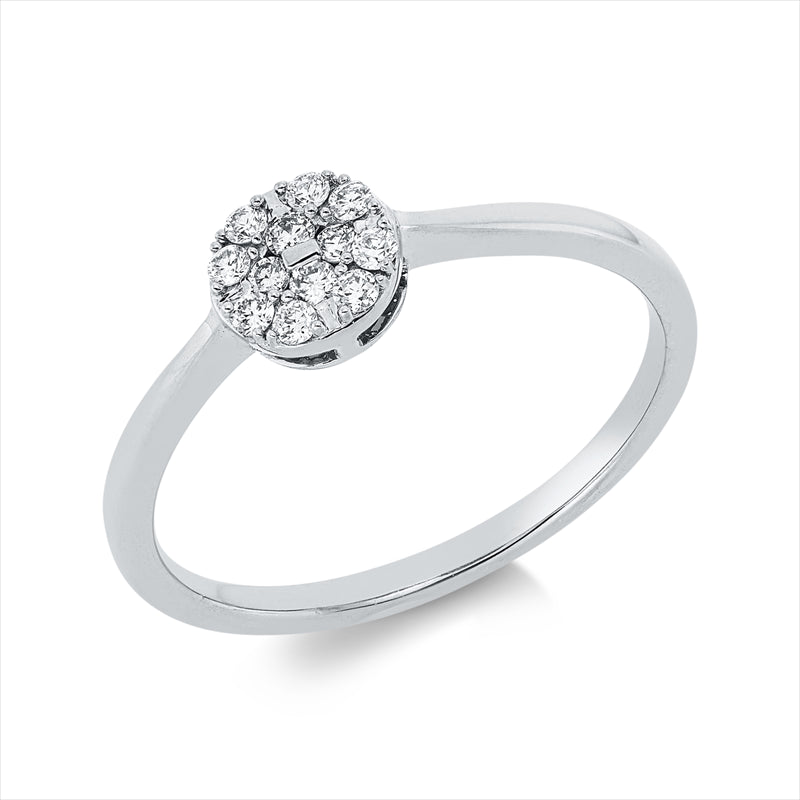 Ring 18 kt WG, 12 Brill. 0,14 ct, TW-vsi/si