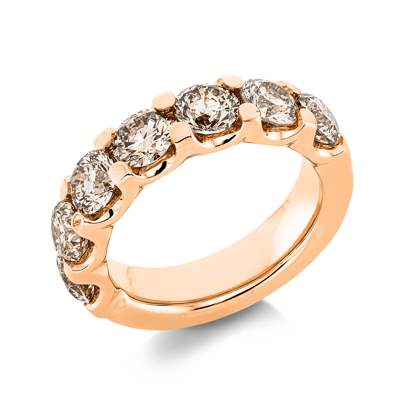 Ring 18 kt RG, Premium Edition, 7 Brill. 3,51 ct, braun-si