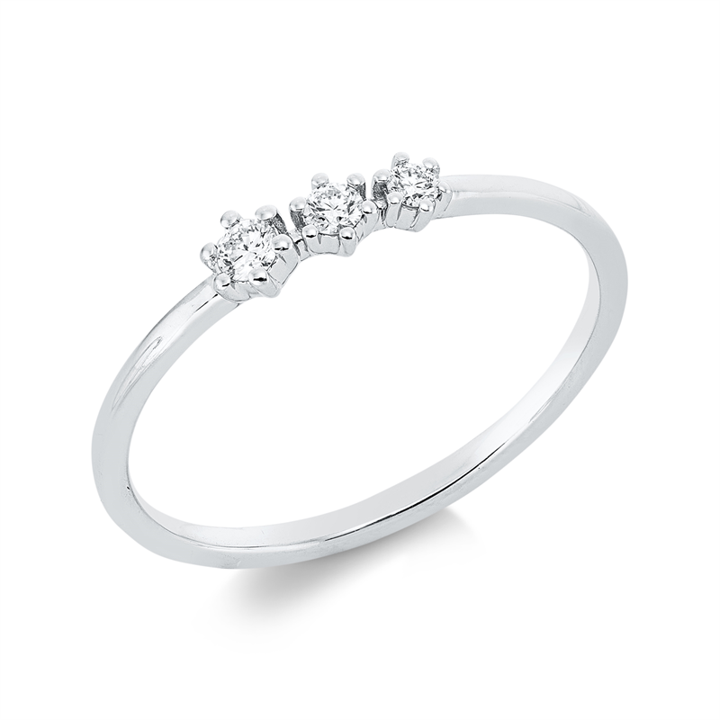 Ring 18 kt WG, 3 Brill. 0,10 ct, TW-si
