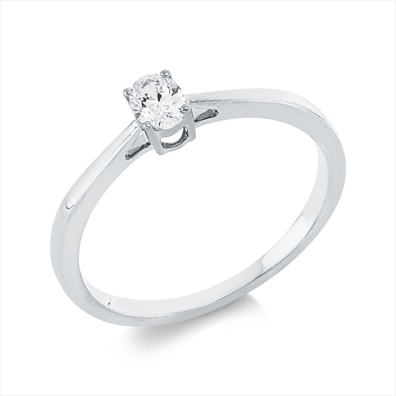 Ring 18 kt WG, 1 Oval 0,20 ct, TW-si