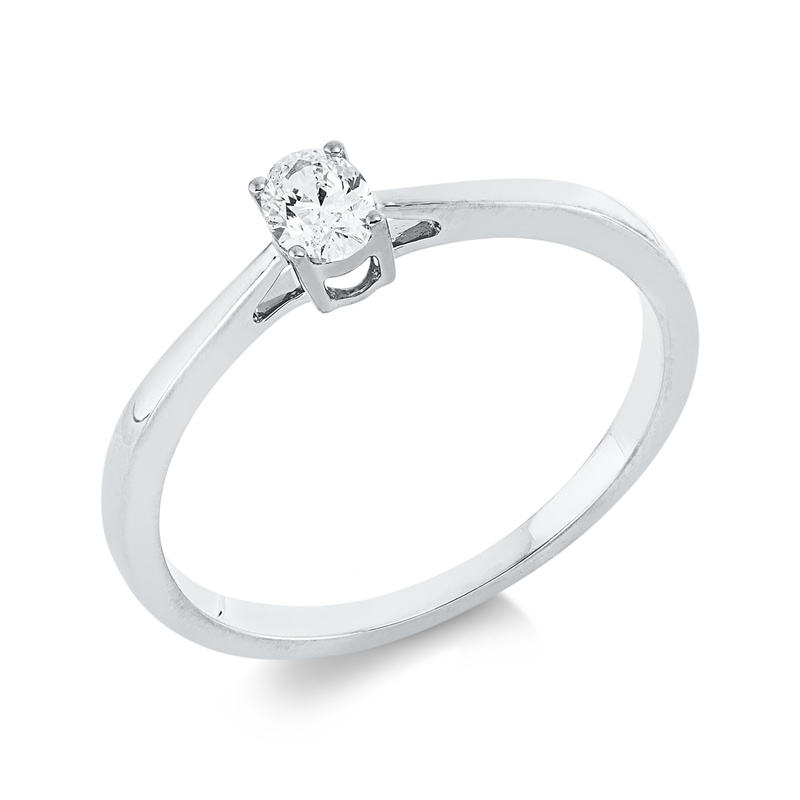 Ring 18 kt WG, 1 Oval 0,19 ct, TW-si