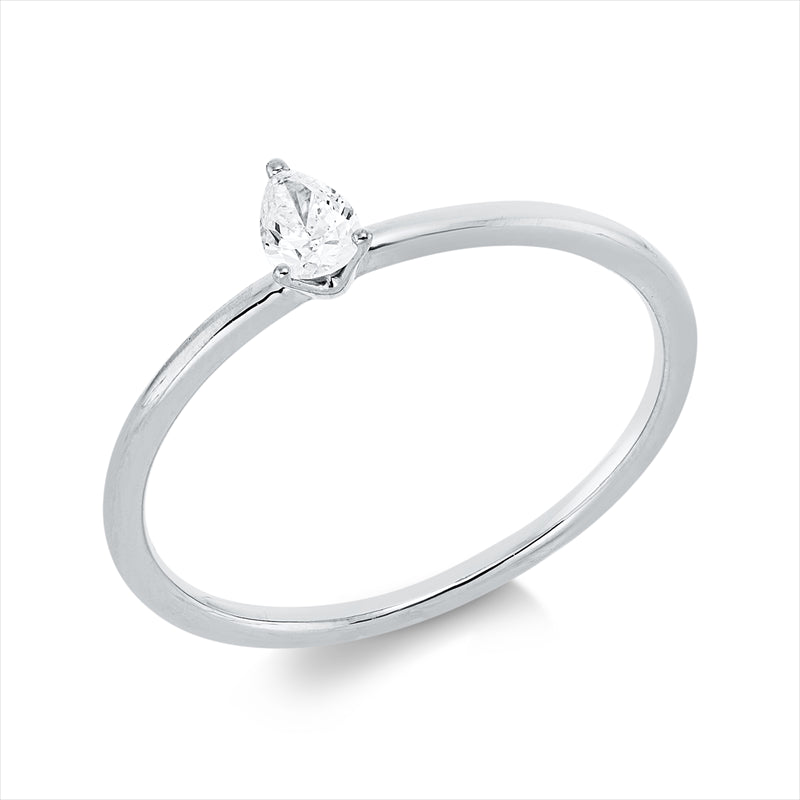 Ring 18 kt WG, 1 Tropfen 0,16 ct, TW-si
