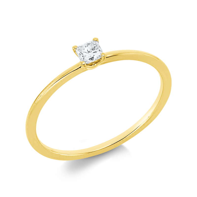 Ring 18 kt GG, 1 Princ. 0,15 ct, TW-si