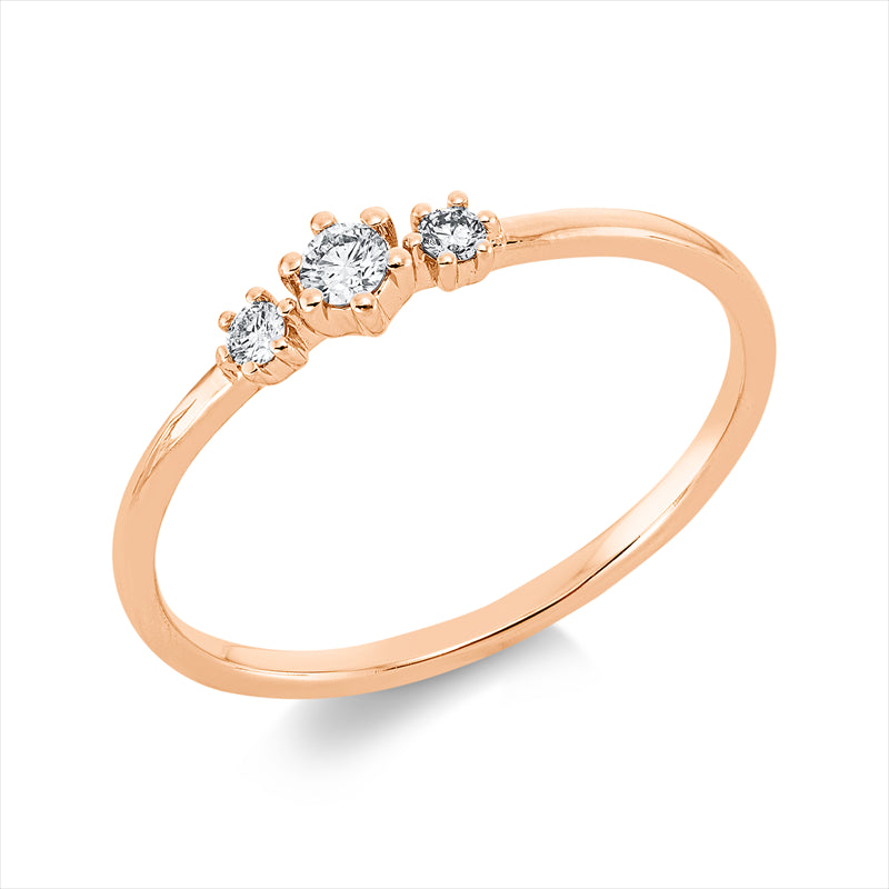 Ring 18 kt RG, 3 Brill. 0,10 ct, TW-si